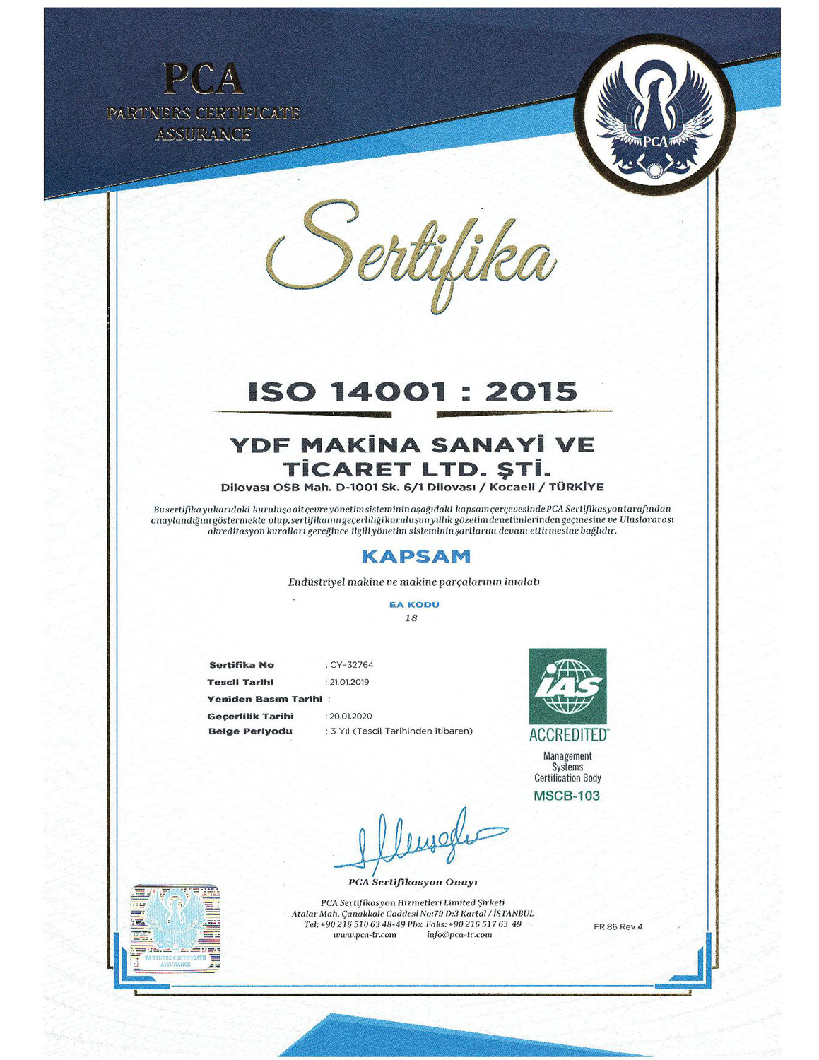 Our Certificates