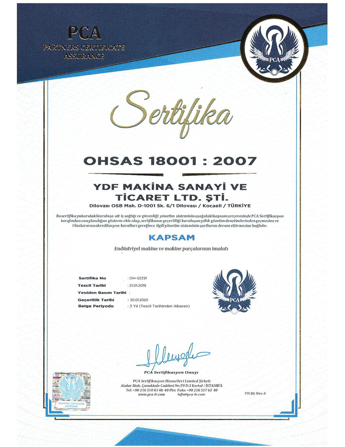 Our Certificates